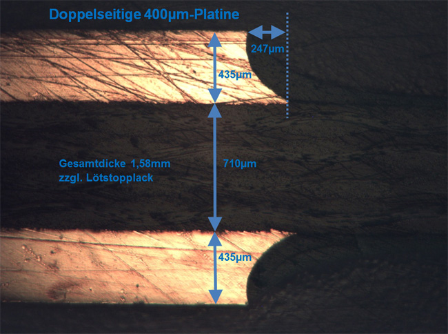 400µm Dickkupfer Leiterplatte Querschnitt